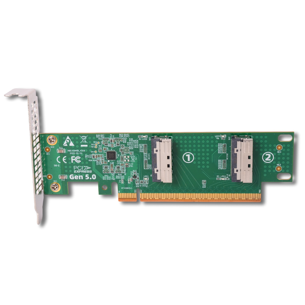PCI-e 5.0 X16 To Dual MCIO 8i  - Pcie 5.0 Gpu Riser Cable review and price